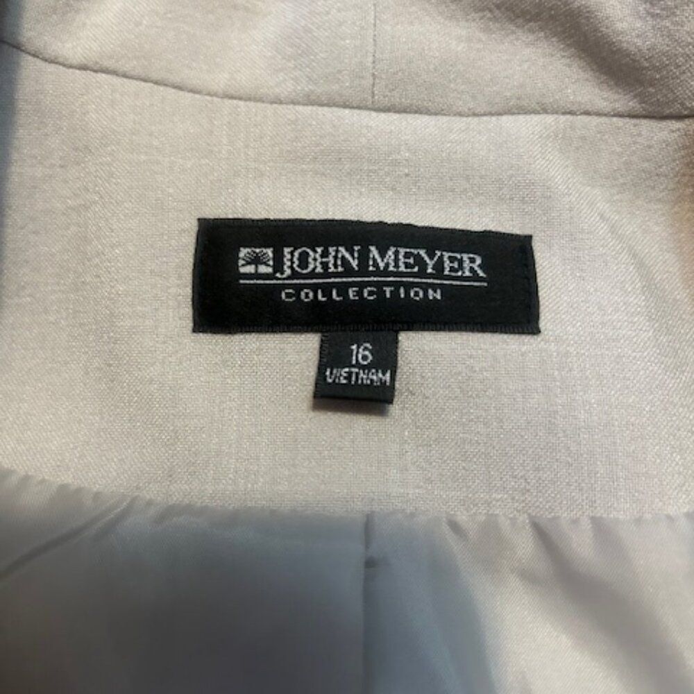 John Meyer Cream 1 button V-neck blazer, size 16 - Picture 5 of 6